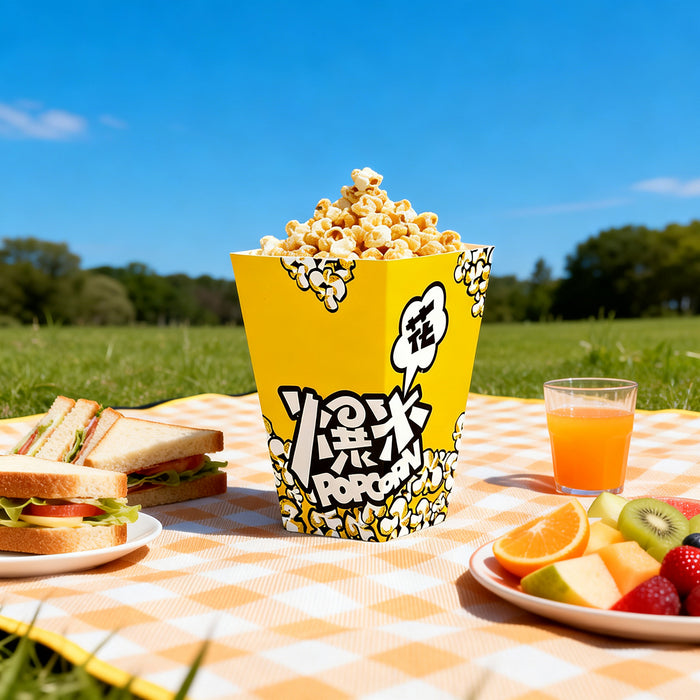 100 Pcs Oil-Proof Disposable Popcorn Snack Boxes in 2 Sizes