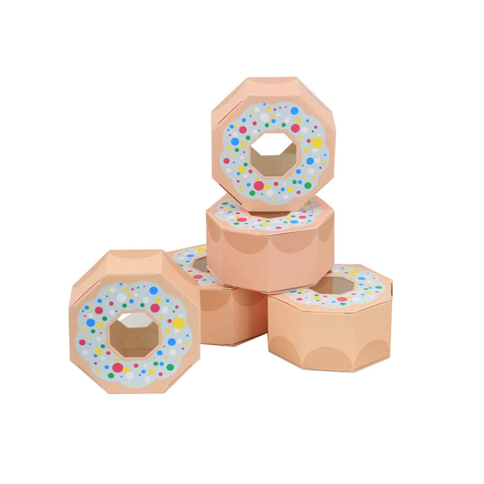 100PCS Doughnut Polygon Candy Boxes – Fun Party Gift Packaging