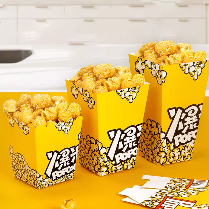 100 Pcs Oil-Proof Disposable Popcorn Snack Boxes in 2 Sizes