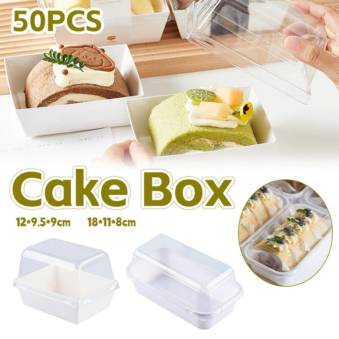 100 Pcs Clear Dessert Packaging Boxes with Insert Tray for Cupcakes in 2 Sizes
