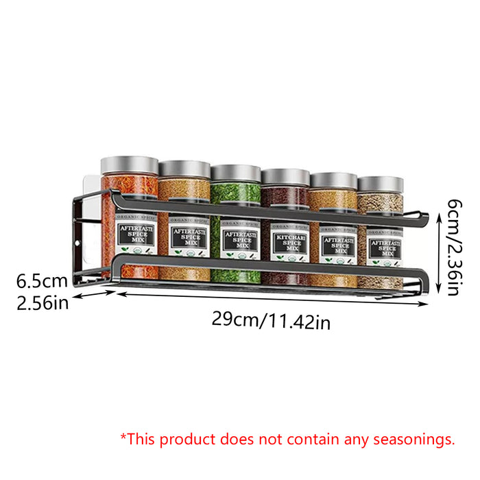 4 Pcs Wall Mounted Spice Rack Set Metal Black 29cm