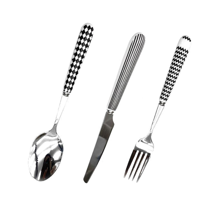 3 Pcs Stainless Steel Cutlery Set with Ceramic Handles