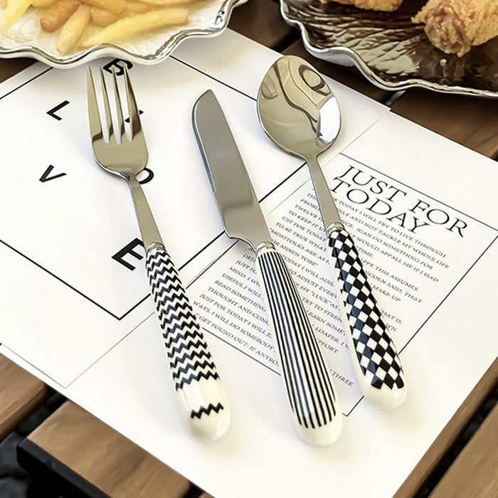 3 Pcs Stainless Steel Cutlery Set with Ceramic Handles