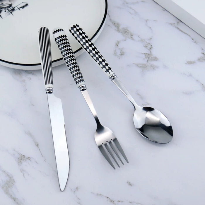 3 Pcs Stainless Steel Cutlery Set with Ceramic Handles