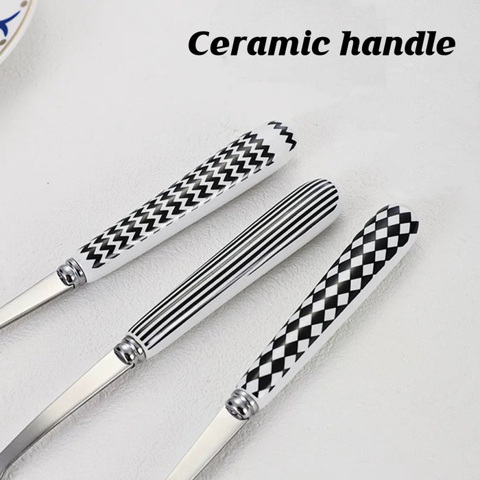 3 Pcs Stainless Steel Cutlery Set with Ceramic Handles