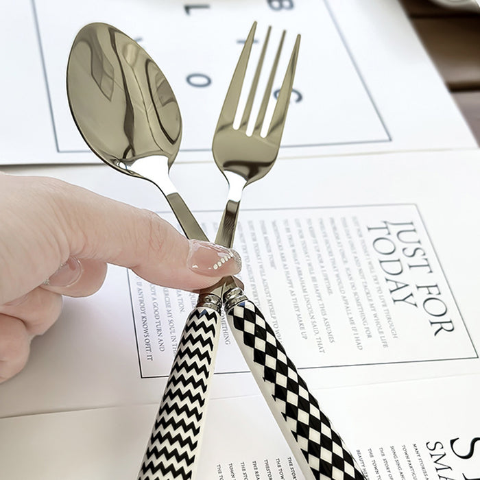 3 Pcs Stainless Steel Cutlery Set with Ceramic Handles