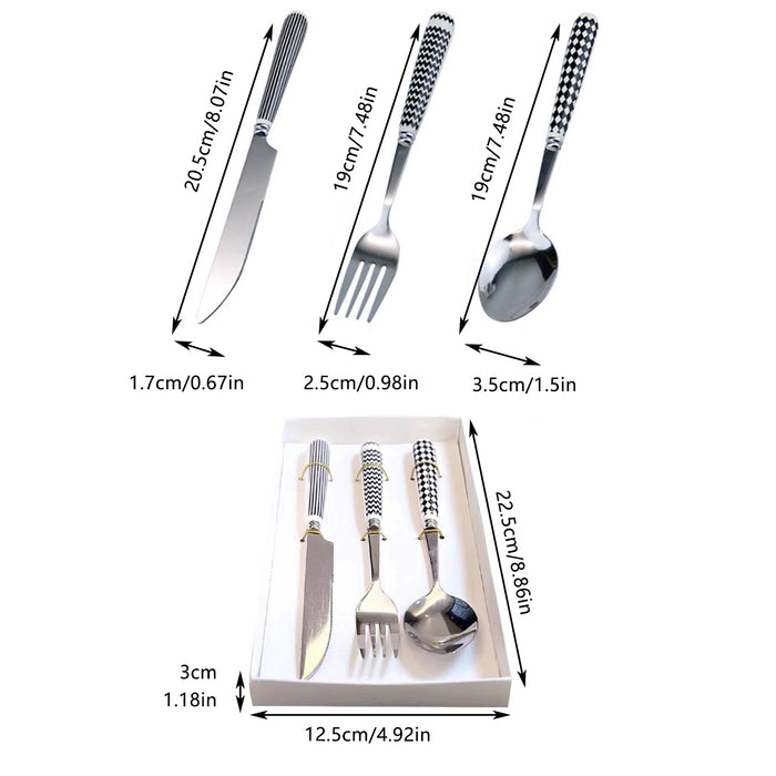 3 Pcs Stainless Steel Cutlery Set with Ceramic Handles