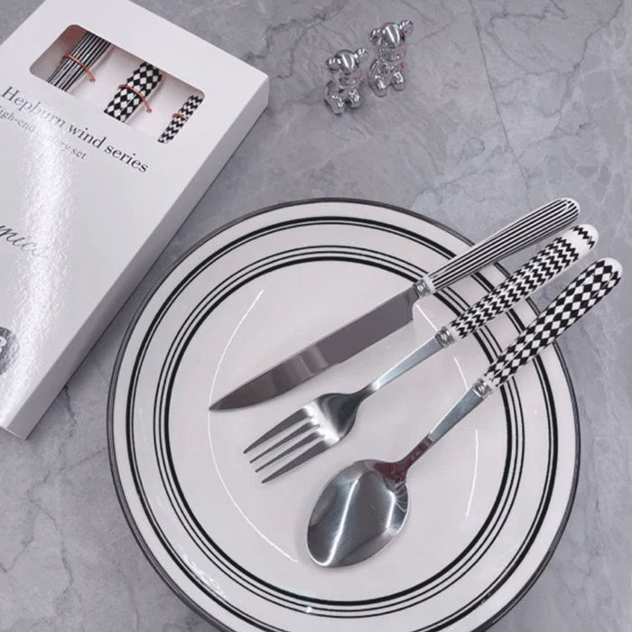 3 Pcs Stainless Steel Cutlery Set with Ceramic Handles