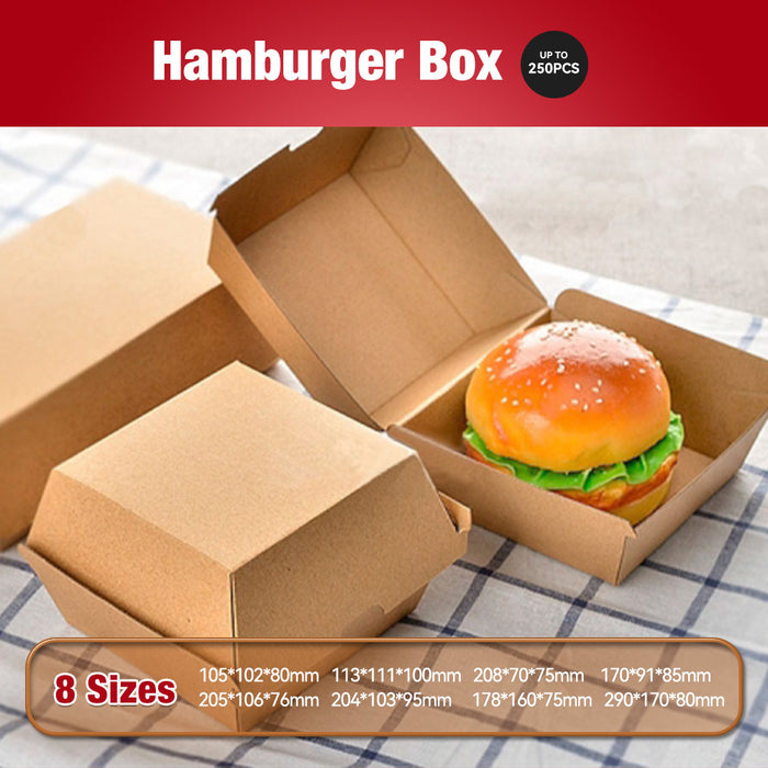 Kraft Paper Hot Dog Boxes - Corrugated Brown Takeaway Food Packaging