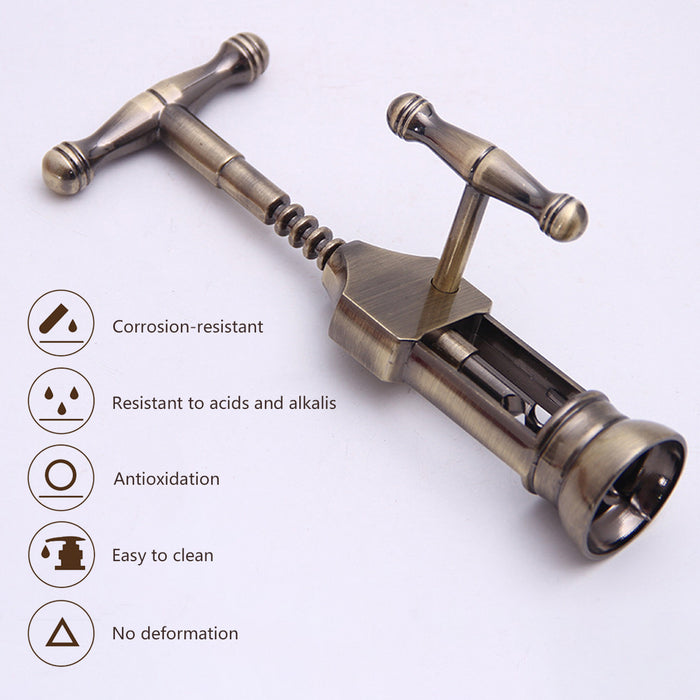 Manual Wine Bottle Opener Aluminium Alloy Ergonomic Handle