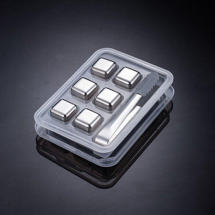 8 Pcs Stainless Steel Whiskey Stones, Rounded Corners