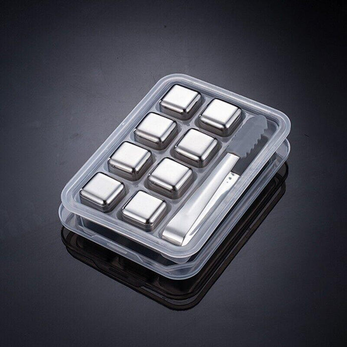 8 Pcs Stainless Steel Whiskey Stones, Rounded Corners