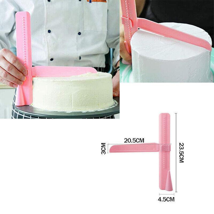 Adjustable Fondant Cake Scraper Smoother Food-Grade Plastic 23.5 x 20.5 cm