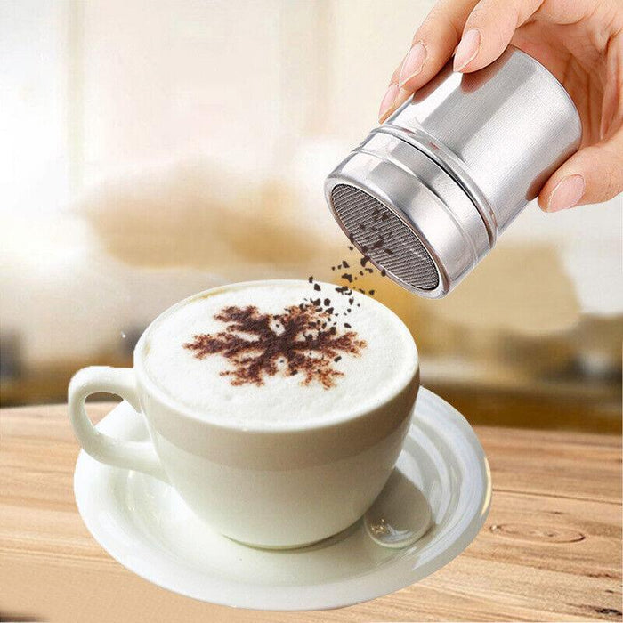 Stainless Steel Coffee Cocoa Sugar Shaker Duster for Bakery and Café