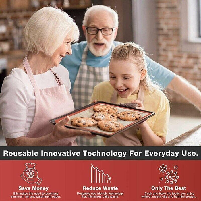 Non-Stick Silicone Baking Mat, Reusable Cookie Pad, Rolling Dough Mat