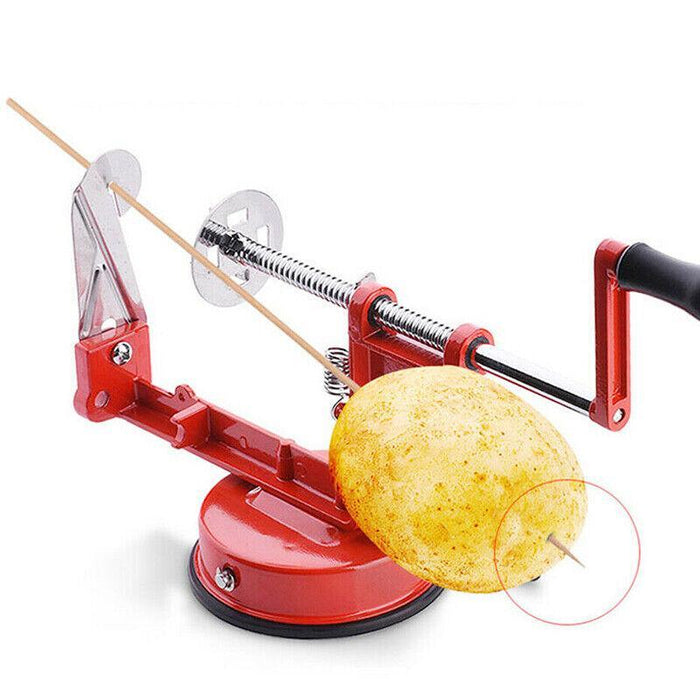Manual Potato Spiral Slicer Alloy Vegetable Cutter with Suction Base