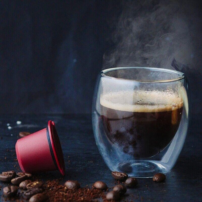 6 Pcs Reusable Coffee Capsule Pods for Nespresso Machine with Spoon and Brush