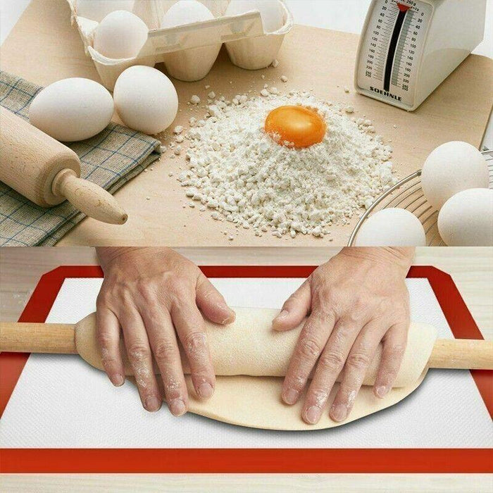 Non-Stick Silicone Baking Mat, Reusable Cookie Pad, Rolling Dough Mat