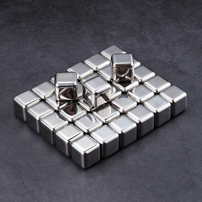 8 Pcs Stainless Steel Whiskey Stones, Rounded Corners