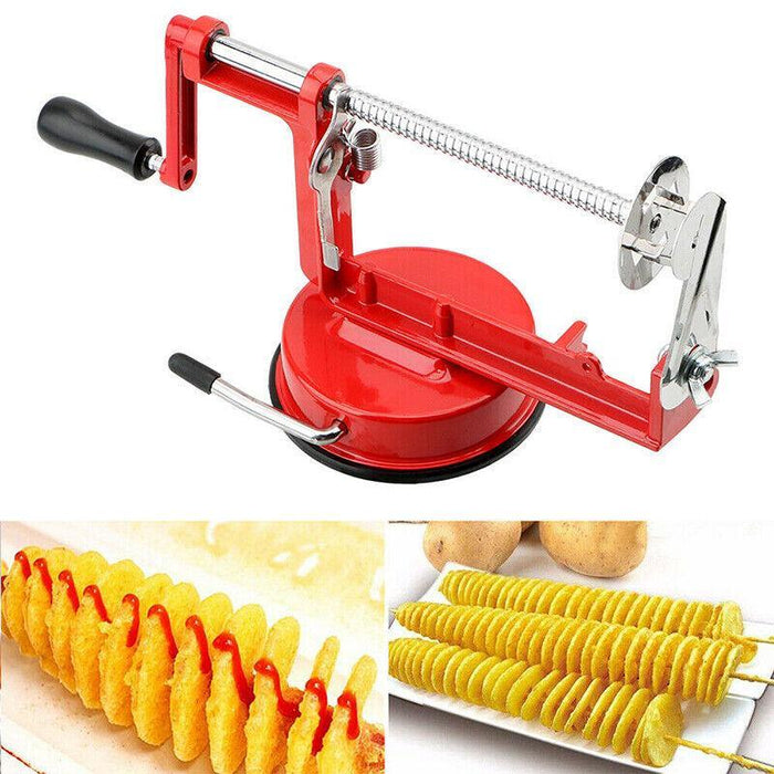 Manual Potato Spiral Slicer Alloy Vegetable Cutter with Suction Base