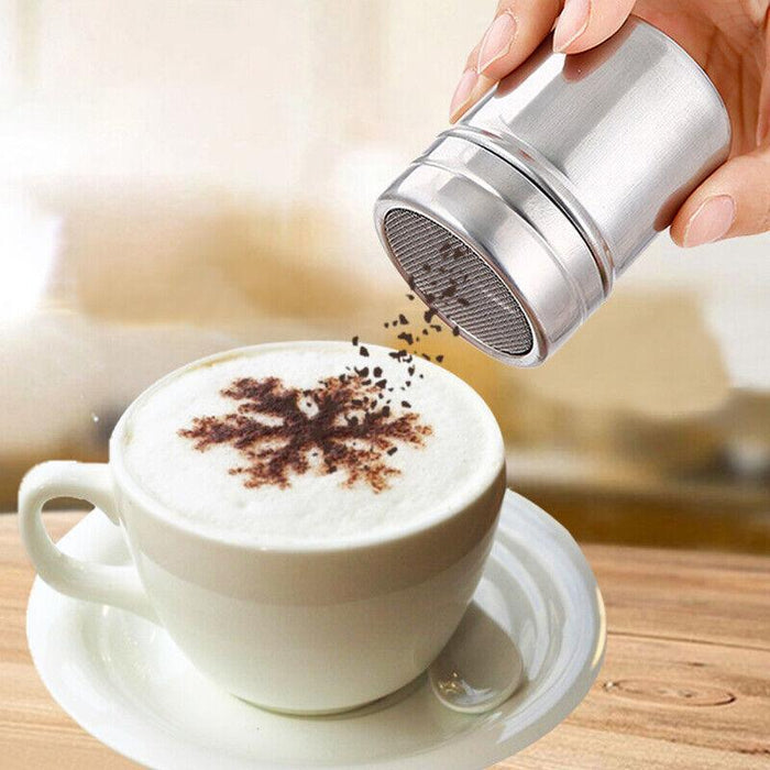Stainless Steel Coffee Cocoa Sugar Shaker Duster for Bakery and Café