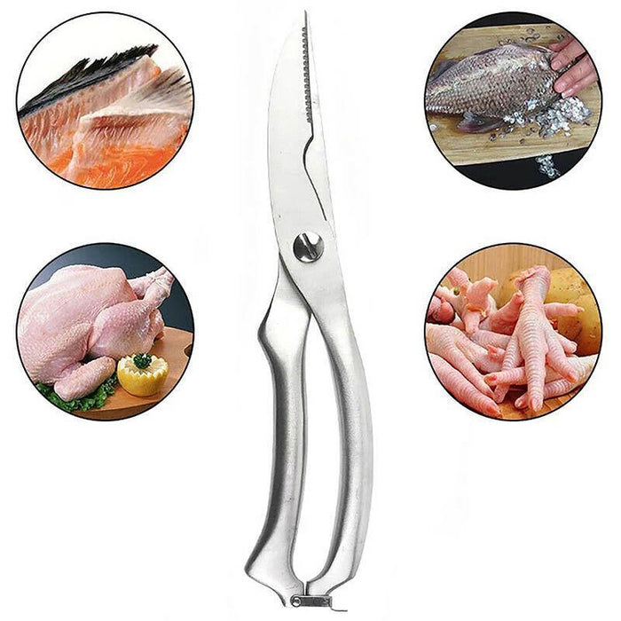Stainless Steel Kitchen Scissors Heavy-Duty Poultry Shears with Safety Lock