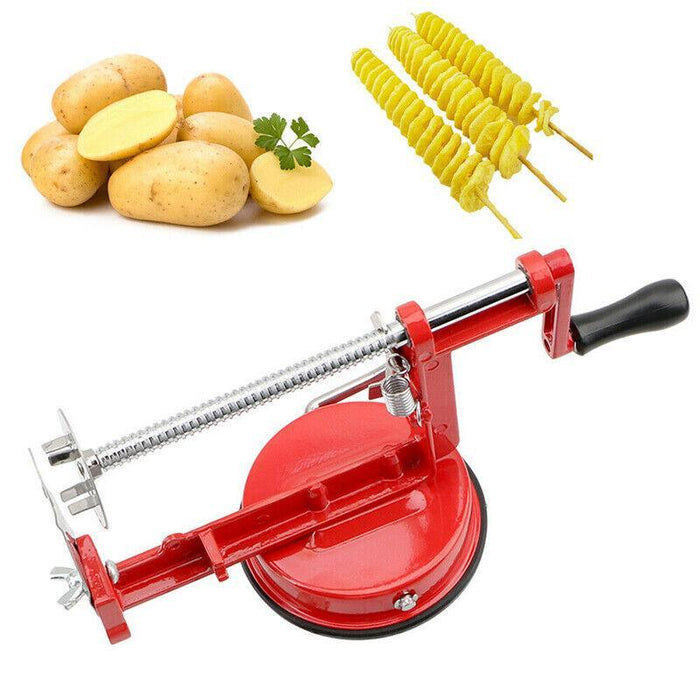 Manual Potato Spiral Slicer Alloy Vegetable Cutter with Suction Base