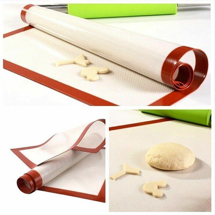 Non-Stick Silicone Baking Mat, Reusable Cookie Pad, Rolling Dough Mat