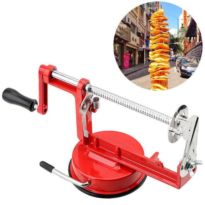 Manual Potato Spiral Slicer Alloy Vegetable Cutter with Suction Base