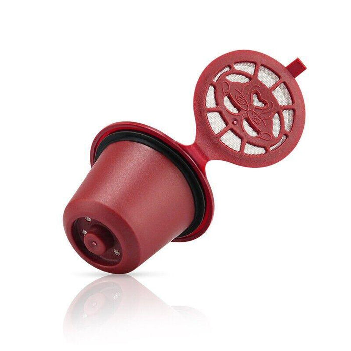 6 Pcs Reusable Coffee Capsule Pods for Nespresso Machine with Spoon and Brush