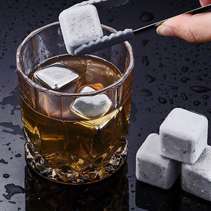 8 Pcs Stainless Steel Whiskey Stones, Rounded Corners