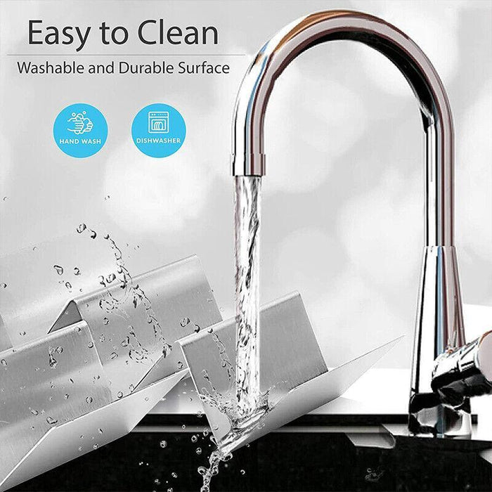 Stainless Steel Taco Holder 3 Compartments Silver with Handles