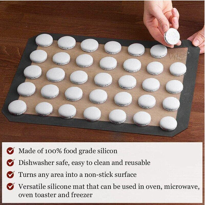 Non-Stick Silicone Baking Mat, Reusable Cookie Pad, Rolling Dough Mat