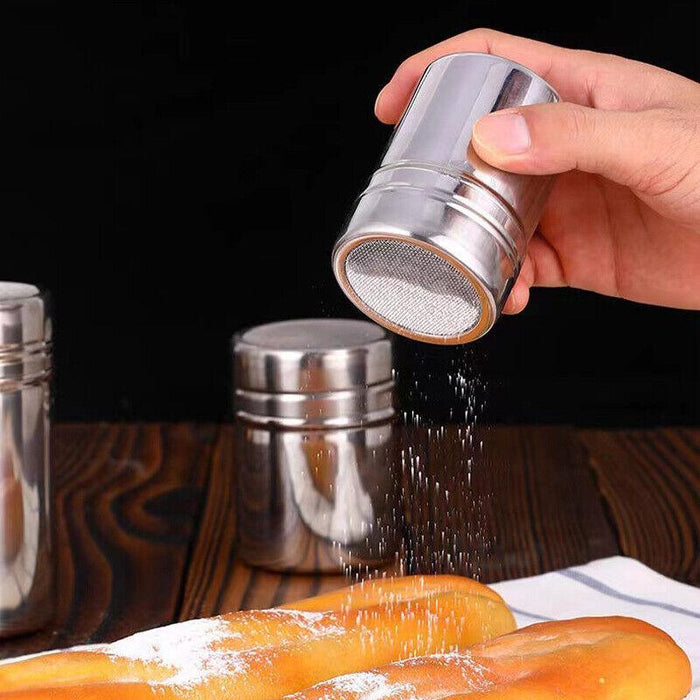 Stainless Steel Coffee Cocoa Sugar Shaker Duster for Bakery and Café