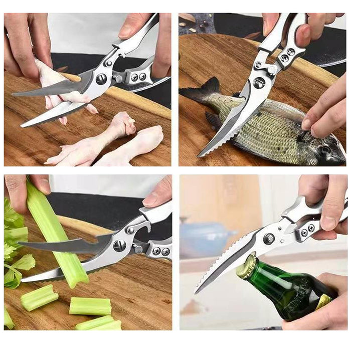 Stainless Steel Kitchen Scissors Multipurpose Ergonomic Design with Cover