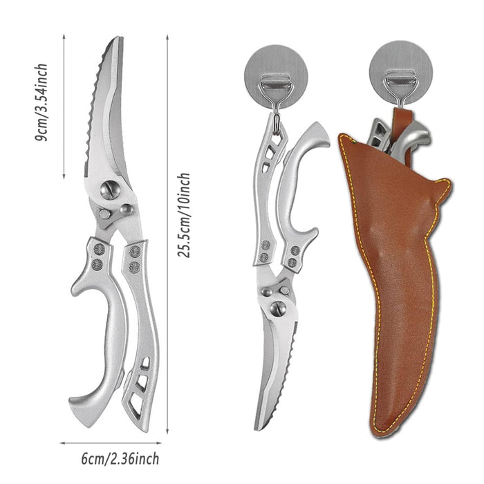Stainless Steel Kitchen Scissors Multipurpose Ergonomic Design with Cover
