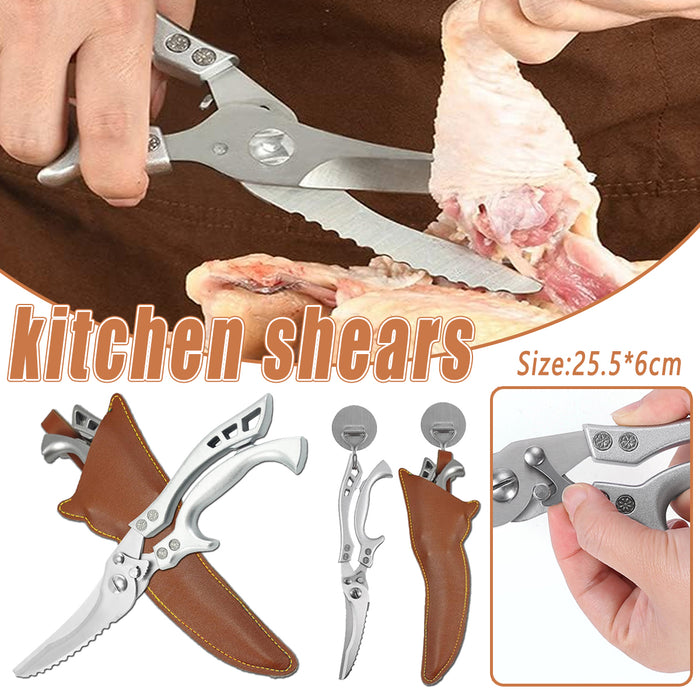 Stainless Steel Kitchen Scissors Multipurpose Ergonomic Design with Cover