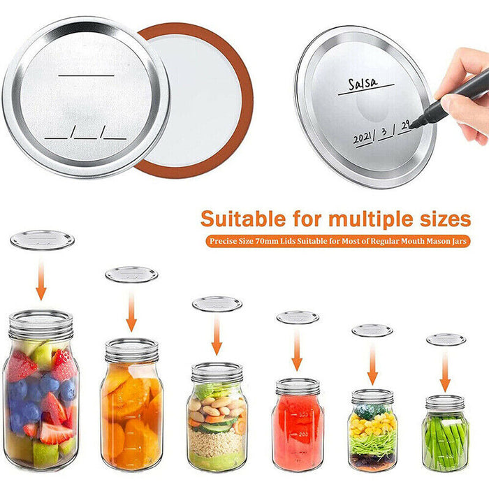 Regular Mouth Mason Jar Canning Lids 12PCS BPA-Free Airtight Covers