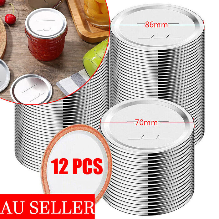 Regular Mouth Mason Jar Canning Lids 12PCS BPA-Free Airtight Covers
