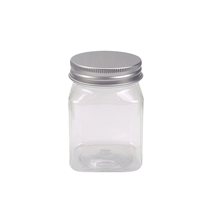 20 Pcs Square PET Storage Bottles with Aluminium Lids