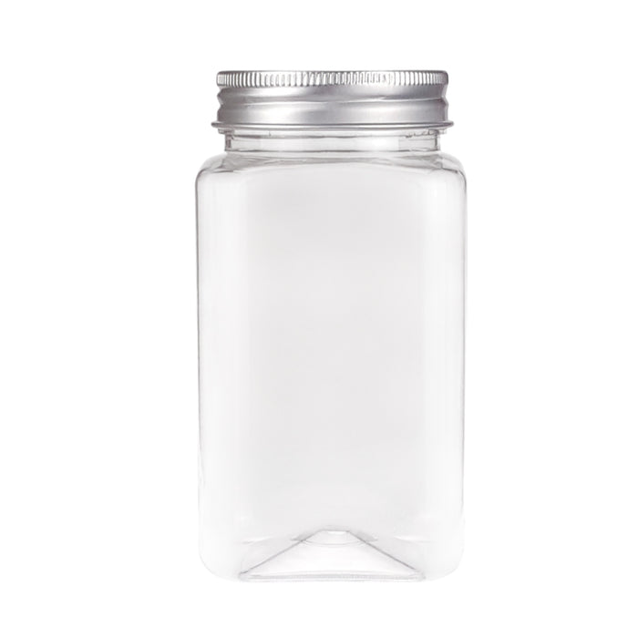 20 Pcs Square PET Storage Bottles with Aluminium Lids
