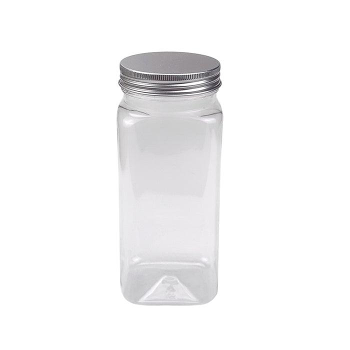 20 Pcs Square PET Storage Bottles with Aluminium Lids