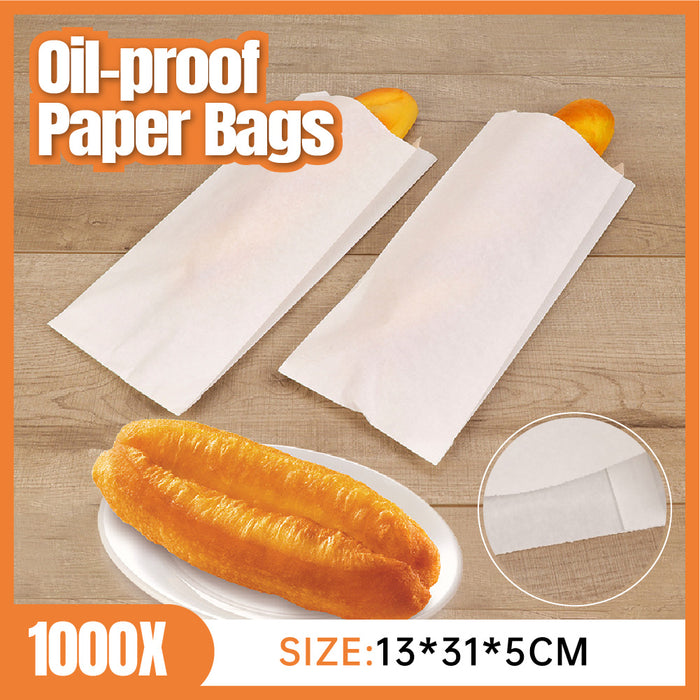 1000 PCS Paper Bag Oil Proof Large Capacity Bakery Bags for Food