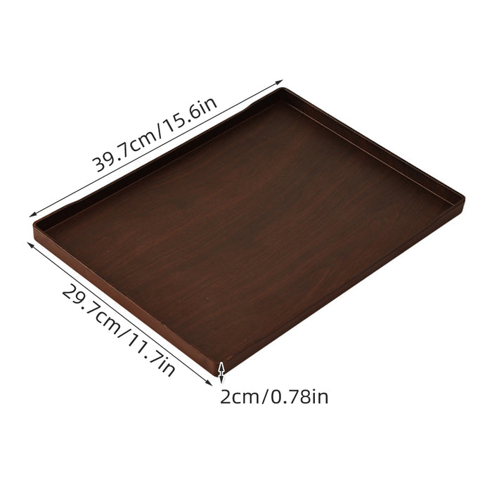 6 Pcs Rectangular ABS Wood Grain Anti-Slip Serving Tray 39.7 x 29.7 cm