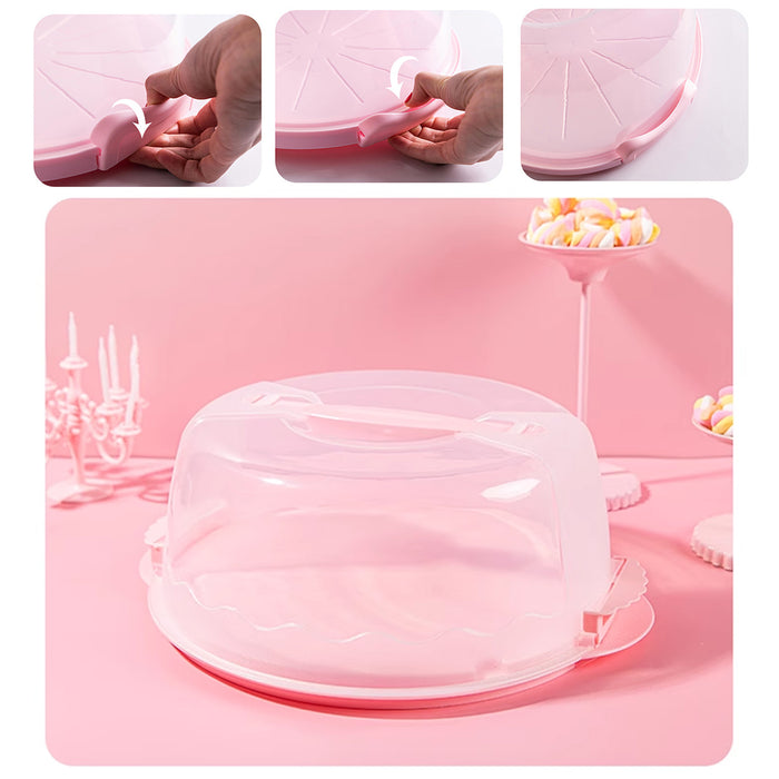 Reusable Plastic Cupcake Carrier Box – Transparent Cake Container with Handle
