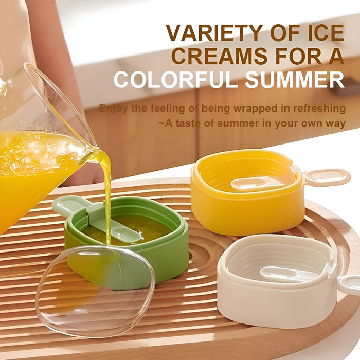 Silicone Ice Cream Popsicle Mould with Detachable Handle