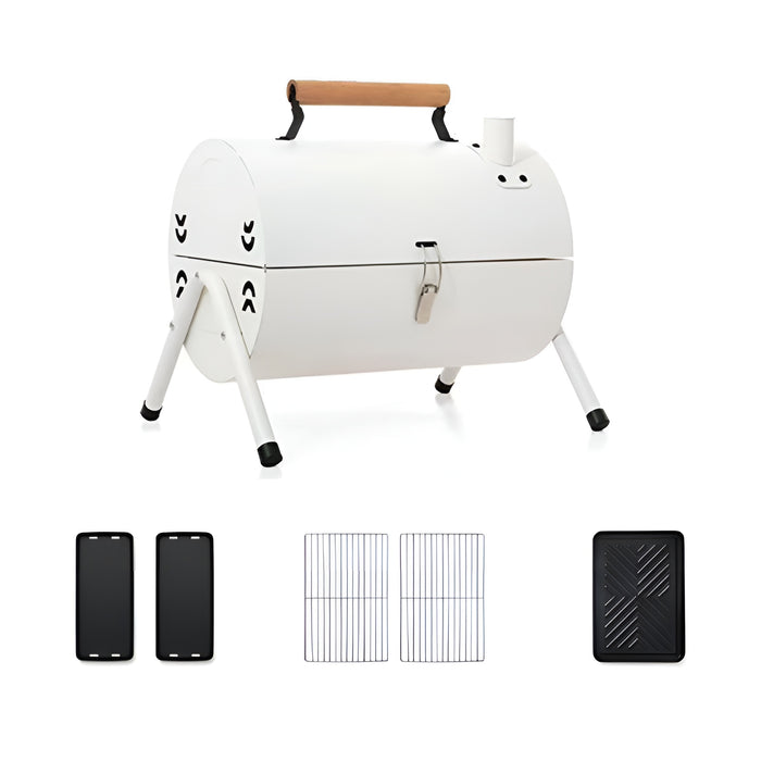 Portable Charcoal BBQ Grill with Foldable Legs and Dual Air Vents