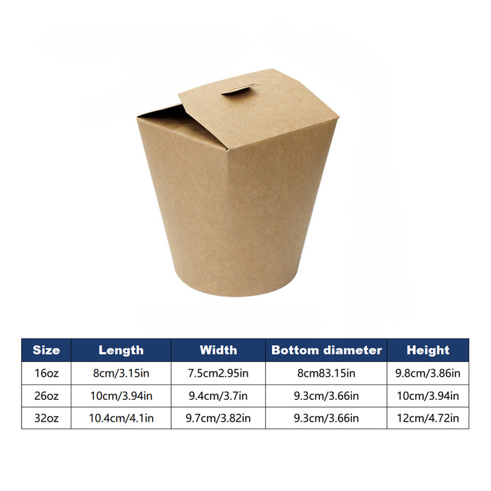 Portable Kraft Paper Lunch Box, 26oz