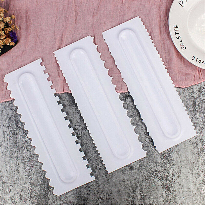 4 Pcs Cake Decorating Scrapers Textured Icing Smoother Tools