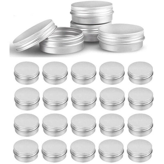 50-200PCS Durable Silver Aluminum Cosmetic Pot Lip Balm Jar Containers